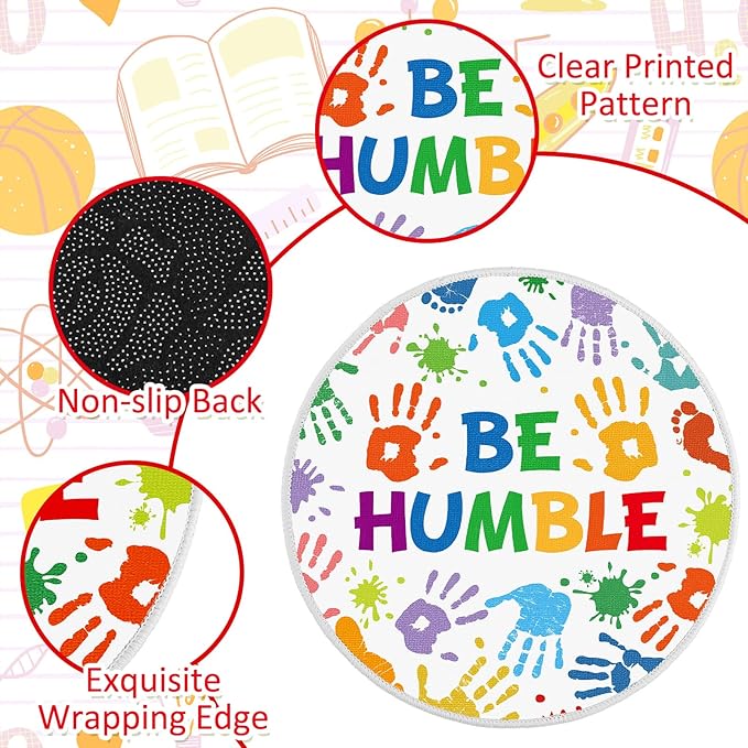 Tinideya 12 Pcs Kids Carpet Circle Seats for Class 16 Inch Round Classroom Rug Floor Cushions Soft First Day of School Educational Mat Non Slip Back to School Learning Playing Areas(Handprint)