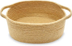 ABenkle Small Basket with Handles - Decorative Durable Rope Woven Storage Bin Shelf Storage Organizer Cube, Easter Baby Gift Basket, 12"x8"x5"
