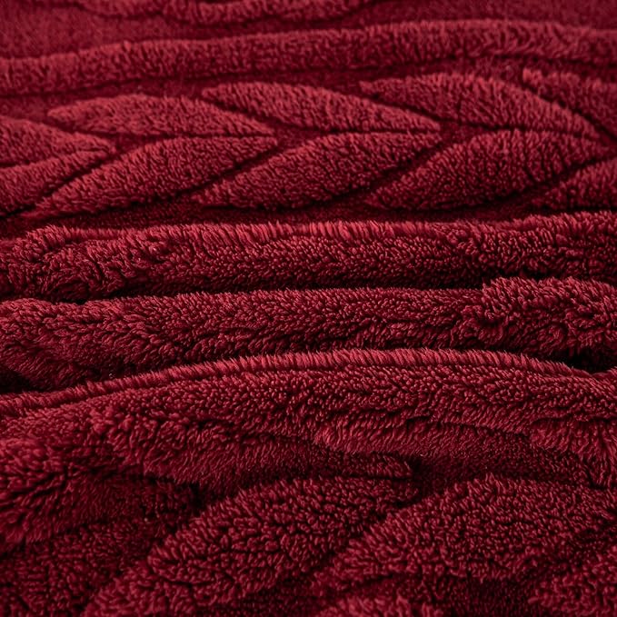 YUSOKI Sherpa Queen Size Blanket(Without Pillows)-3D Stylish Design Super Soft Blankets for Teen Girls Women Couch Bed Sofa Chair Men Boys Gift(Burgundy Red,90"x90")