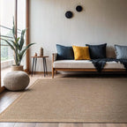 CAMILSON Easy Jute Rug 4x6, Indoor Outdoor Natural Color Fiber Area Rugs for Living Room Patio and Kitchen Rug Herringbone Seagrass Woven Design Easy-Cleaning Washable Outside Carpet Alfombras 4 x 6