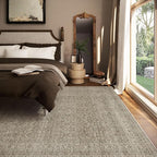 Washable Area Rugs for Living Room: 6x9 Bedroom Area Rug Boho Vintage Rugs Stain Resistant Non Slip Low Pile Soft Lightweight Carpet for Kitchen Dining Room Farmhouse Nursery Kids Room
