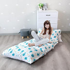 Biloban Floor Lounger Cover Only, Non-Slip & Super Soft Floor Pillow Case, 88''×26''Fits Five Standard Size Pillows, Whale Queen (Pillow Not Included)