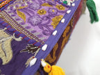 Mam Treasures Indian Bohemian Decorative Pillow Vintage Cushion Cover Patchwork Square Floor Pillow Cover Meditation Cushion Large Floor Pillow Indian Cushion (Purple, 22 X 22 X 5 Inch)