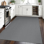 EARTHALL Woven Area Rugs 5x7 Ft Washable Living Room Rugs Non Slip Rubber Backed Dining Room Rug Braided Bedroom Rugs Indoor Floor Carpet for Living Room, Bedroom, Dining Room, Dark Gray