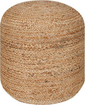 Palisa Ottoman Jute Pouf Handmade Knitted Poof Bean Bag Filling | Boho Pouffe for Living Room & Bedroom | Foot Rest Poufs for Office Home Decor (Natural, 16" D x 16" W x 18" H)
