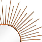 3 Pack Metal Mirrors for Wall Sunburst Wall Mirrors Home Décor Decorative Hanging Wall Art for Living Room Bedroom Entryway (Rose Gold2, Sunburst)