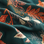 Boho Throw Blanket for Couch Sofa Bed, 100% Cotton Woven Quilt with Tassel 50”x60”, Super Soft Muslin Blanket with Floral Printed, Decorative Reversible Bed Blanket/Cover for All Seasons