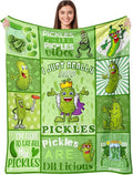 Aipon Pickle Blanket Gifts for Pickle Lovers, Funny Food Cucumber Blankets 50"x 60", Green Soft Cozy Lightweight Throw Blanket for Women Kids Teens Boys Girls