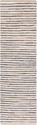SAFAVIEH Cape Cod Collection Area Rug - 2'3" x 8' Runner, Natural/Navy, Geometric Design, Ideal for High Traffic Areas in Living Room, Bedroom, Dining (CAP151N)