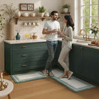 KIMODE Anti Fatigue Kitchen Mats,Farmhouse Kitchen Rugs Non Slip Rubber Backing,Waterproof Kitchen Mat for Floor,Cushioned Standing Mat for Kitchen,Laundry,Sink,Desk,Green
