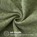 MIULEE Pack of 2 Couch Throw Pillow Covers 20x20 Inch Sage Green Farmhouse Decorative Pillow Covers with Stitched Edge Soft Chenille Solid Dyed Spring Pillow Covers for Sofa Bed Living Room