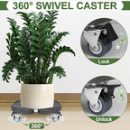 ToLanbbt Plant Caddy Stand with 360° Wheels Adjustable 15-22 Inch Rolling Plant Stand Heavy Duty Large Plant Cart Dolly with Casters 440lbs Capacity for Large Planter, Garden Pot, Flower Pot, Gray, 1P