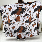Macevia Flannel Fleece Twin Couch Blanket, Cow Print, Fuzzy Cozy Comfy Super Soft Plush Cowhide for Bed & Sofa, 260GSM, All Seasons (Cow-01, 60x80inches)