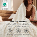 Bedsure GentleSoft Fleece Blanket Queen Size for Bed - Super Soft & Cozy, Fluffy Blankets for Women & Girls, Ideal for Sofa & Couch, Off White, 90x90 Inches