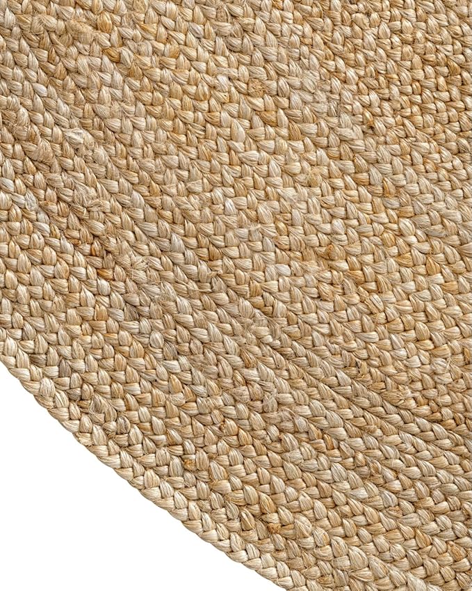 DEXI Jute Area Rug Natural Fiber 6x9 Oval, Woven Braided Durable Farmhouse Design Rugs for Living Room, Bedroom Dinning Room Office Outdoor Patio, Natural
