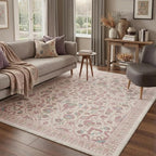 GENIMO Area Rug 2x3 Doormat, Machine Washable Low Pile Rugs, Small Retro Chenille Entryway Mat for Entrance, Hallway, Kitchen and Corridor, Dusty Rose
