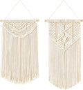 Mkono 2 Pcs Macrame Wall Hanging Boho Wall Art Decor Woven Chic Bohemian Room Decor for Bedroom Nursery Living Room Dorm Apartment, Medium Size 22" L x 13" W and 24" L x 13" W