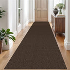 EARTHALL Washable Runner Rug 3x10 Ft Non Slip Runners for Hallways Long Cotton Rubber Backed Kitchen Runner Braided Indoor Floor Carpet Runners for Entryway, Hallway, Kitchen, Brown/Coffee