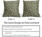 Olive Green Pillow Covers 18x18 Set of 2 Vintage Floral Rustic Old Style Cute Flower Print Decorative Outdoor Pillowcases Seasonal Farmhouse Throw Cushion Case Decor for Couch Sofa Bed