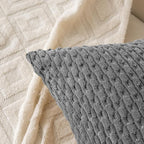 Set of 4 Dark Grey Decorative Throw Pillow Covers 12x20 Inch Corduroy Pillow Covers for Bed Couch Sofa Living Room Soft Cushion Cases