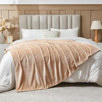 NEWCOSPLAY Super Soft King Blanket Brown Premium Silky Flannel Fleece Leaves Pattern Lightweight Bed Blanket All Season Use (Brown, King(90"x110"))