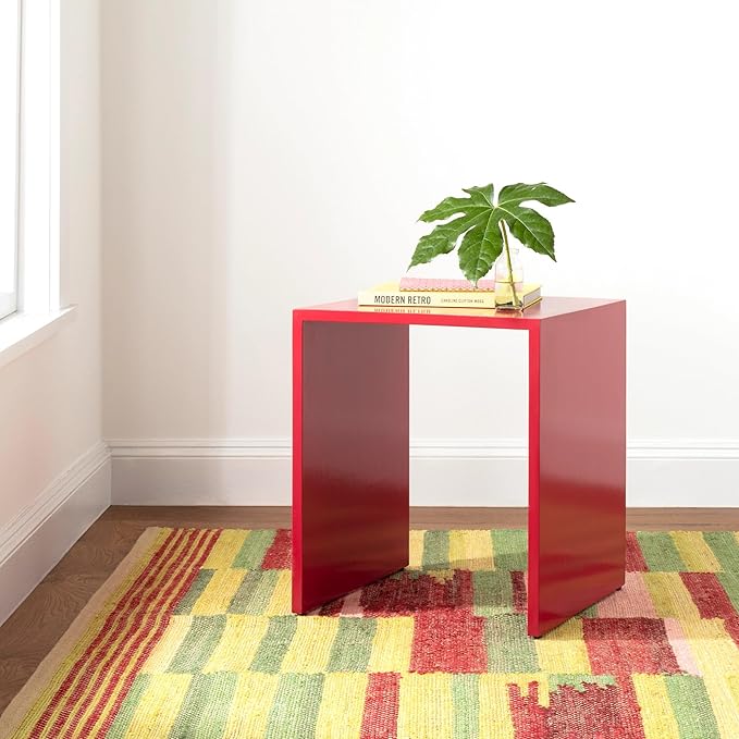 Dash and Albert Time Out Handwoven Jute Rug, 2 X 3 Feet, Green/Red Geometric Pattern - Premium Luxury Hotel Quality Soft Breathable Hypoallergenic Machine Washable Easy Care All Season Comfortable