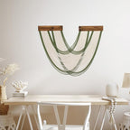 EOBTAIN Green Macrame Wall Hanging Macrame Wall Decor, Handmade Beige Yarn Tassel Boho Tapestry Woven Wall Art for Bedroom Living Room Backdrop Apartment Home Decorations, 23.6x31.5 Inch
