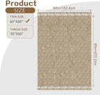 Chenille Throw Blanket for Couch with Tassels,50"X60" Soft Cozy Lightweight Knitted Boho Decorative Blankets for Bed and Sofa,Taupe