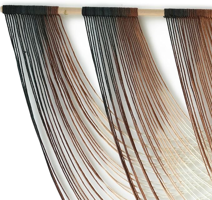 Macrame Wall Hanging Brown Dip Dyed Large Fiber Yarn Wall Art Boho Wall Decor Boho Bedroom Living Room Wall Decor,59" W x 33" L