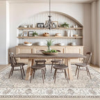 10x14 Washable Vintage Area Rug - Large Rugs for Living Room Soft Stain Resistant Carpet with Non-Slip Backing Low Pile Water Resistant Rug for King Size Bed Pet Friendly Home Decor Mat(10x14 Beige)