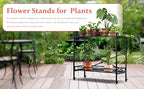 Zhongma 2 Tier Window Height Sturdy Metal Plant Stand with Wheels, 40.5x16x39.4 Inch High, Heavy Duty Succulent Shelf for Home Indoor and Outdoor, 440 LBS Capacity & Heavy Duty Construction