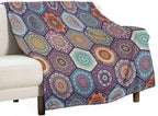 Boho Floral Throw Blanket Vintage Bohemian Flower Patterned Blanket for Sofa Bed Couch Chair Or Dorm 60"x80"