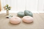 Floor Pillow Meditation Cushion Round Large Floor Pillows Seating for Adults, Velvet Thick Floor Cushions for Yoga Living Room Balcony Outdoor Tatami 18inches（Pink）