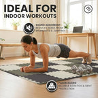 bemaxx Gym Mats Set - 18 pcs EVA Interlocking Foam Floor Tiles (12.6"x12.6"x0.4") 18sqft Protective Gym Flooring Sports Home Workout Exercise Mats Puzzle Garage Fitness Play-Room Pool Treadmill Bike