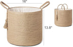 Mkono Woven Storage Basket Decorative Natural Rope Basket and Cotton Rope Basket Boho Cute Decor and Organizer for Nursery, Baby Toys, Blanket