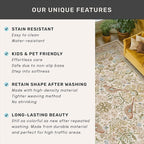 Beige 10 ft Long Vintage Runner Rugs for Hallways - 2x10 Kitchen Runners Non Slip Washable, Low Pile Entryway Rug, with Flowers and Leaves Décor