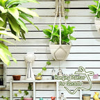 FGSAEOR Macrame Plant Holder Basket, Hanging 3-15 inch Pot, Bearing 20lb Planters, 35 Inches Extra Long Strong Boho Home Indoor Outdoor Décor (2-Pack) (Ivory)