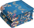 Boho Throw Blanket for Couch Sofa Chair Cotton Spring Blankets for Bedroom Living Room All Season Lightweight Reversible Floral Embroidery Throws 50"x60"