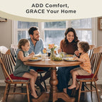 AddGrace Chair Cushions for Dining Chairs Set of 2 Kitchen Seat Cushions with Ties and Non Slip Backing Tufted Indoor Seat Pad for Kitchen Dining Room 18" x 17" x 3" Burgundy