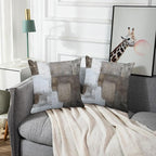 Emvency Set of 2 Brown White and Grey Throw Pillow Covers Modern Abstract Painting Decorative Pillow Cases Home Decor Standard Square 18x18 Inches Pillowcases
