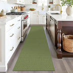 EARTHALL Woven Runner Rug 2x8 Ft Washable Runners for Hallways Cotton Non Slip Rubber Backed Kitchen Runner Braided Indoor Floor Carpet for Entryway, Hallway, Kitchen, Bedroom, Green