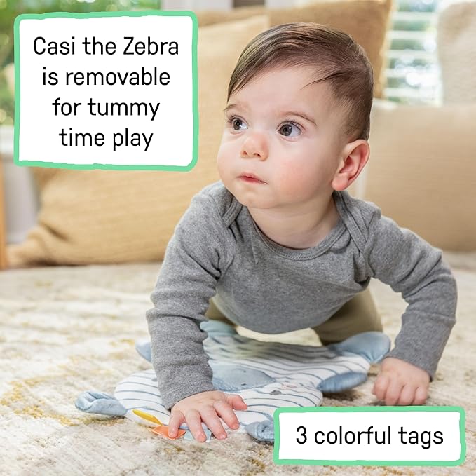 Ingenuity Prop Spot Learn-to-Sit Floor Seat for Baby, Removable Tray, 2 Linkable Toys, Tummy Time Mat, Unisex, for Ages 4-12 Months - Casi