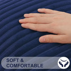 Simmore Decorative Spring Throw Pillow Covers 16x16 Set of 2, Soft Natural Plush Flannel Double-Sided Fluffy Couch Pillow Covers for Sofa Living Room, Navy Blue