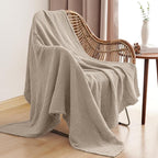 PHF 100% Cotton Muslin Blanket Twin XL Size 66"x90", 4-Layer Lightweight Gauze Throw, Breathable Cloud-Soft Minimalist Blanket for Bed, Couch, Camping & Baby, Taupe, Ideal Gift