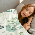 Retro Butterfly Throw Blanket - 60x80in,Ultra Soft, Cozy Lightweight Flannel,Botanical Floral Vintage Blankets - Gifts for Women & Nature Lovers,for Couch Home Living Room Tranquil Decor