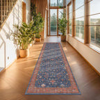 Navy Blue Runner Rug 2x6 for Kitchen, Hallway, Mudroom, Laundry Room, Bathroom, Washable Non Slip Non Skid Rubber Backing Low Pile Stain Resistance