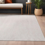 Beverly Rug Easy Jute Off White Rug 6x9 Solid Washable Durable Outdoor Indoor Area Rugs for Living Dining Room Patio Office Stain Resistant Non Shedding Casual Indoor Outside Carpet (6 x 9 Off-White)