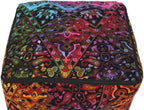 CRAFT KALA Square Mandala Floor Pillow Cushion Cover Seating Throw Cover Hippie Decorative Bohemian Ottoman Cover Poufs Pom Pillow Cases Boho Cotton Living Room Home Décor 22X22X14 inches, Multi Star