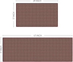 Artoid Mode Washable Non Slip Red Kitchen Rugs and Mats Set of 2, Rubber Backing Absorbent Kitchen Mats for Floor Front of Sink - 17x29 and 17x47 Inch