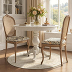 Neutral Beige Round Rugs 5ft, Washable Non Slip Thin Circle Rugs for Bedroom Living Room, Traditional Medallion Printed Circle Carpet 5 feet for Kitchen Dining Room